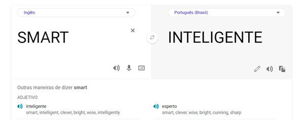 Tradução de SMART do inglês para português